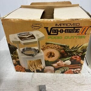 Vintage Popeil's Veg-O-Matic II Food Cutter Complete! Working In Box With Paper